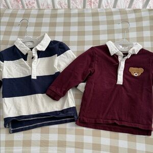 Striped Navy and White Kids Polo Shirt